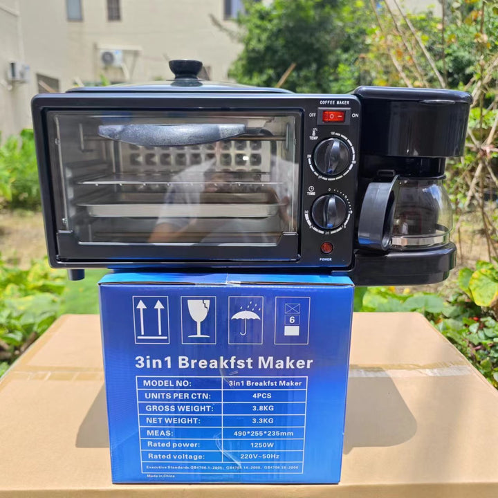 3-in-1 Breakfast Machine with Toaster and Mini Oven