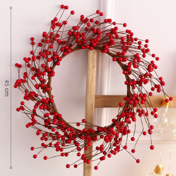 Christmas wreath with red berries