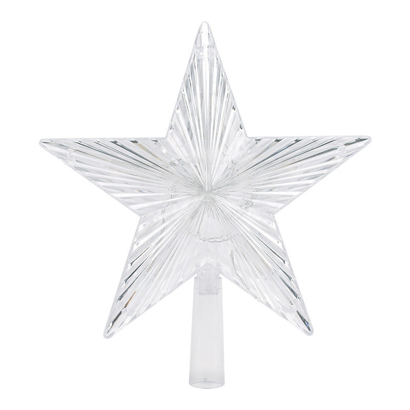Transparent LED Christmas tree topper star made of acrylic