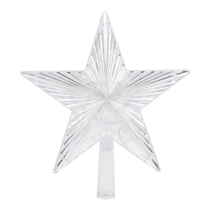 Transparent LED Christmas tree topper star made of acrylic