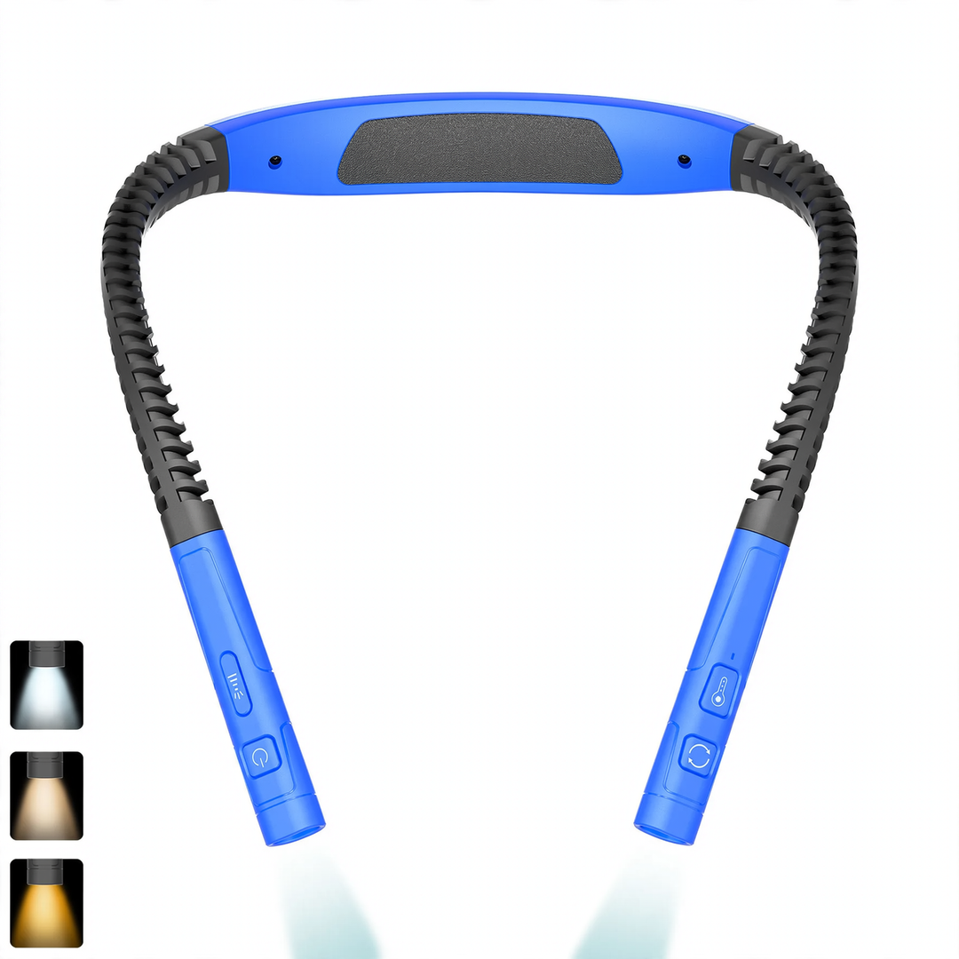 LED neck light for reading and sports, USB rechargeable