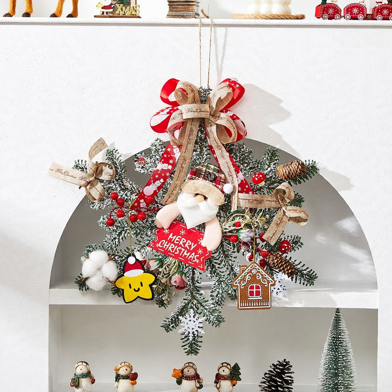 Christmas wreath with natural elements, European style
