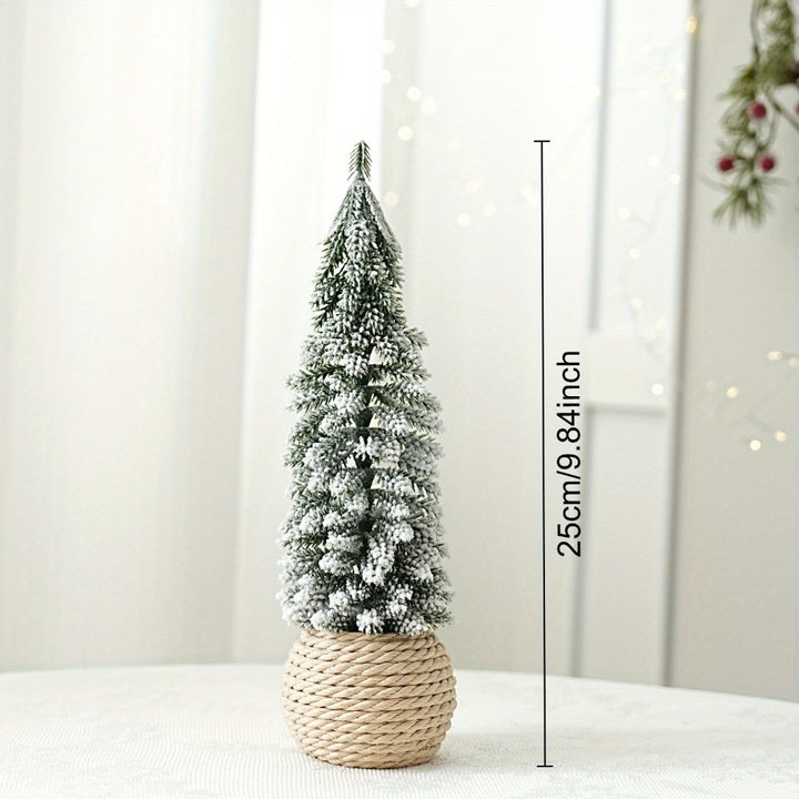 Mini Christmas tree with flocking, PE, table decoration