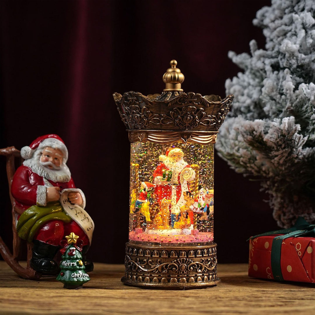 Decorative Lantern Music Box with Snow Effect
