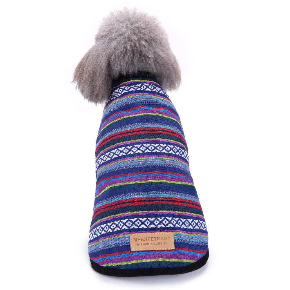 Checked dog coat with two legs