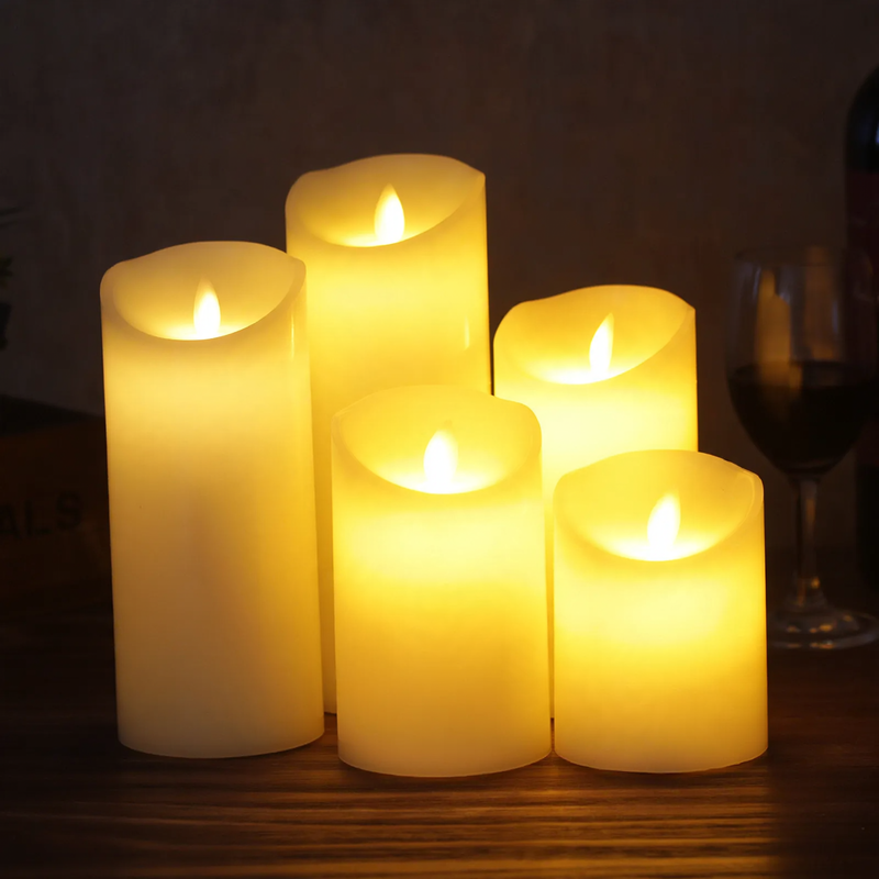 LED stump candle made of stearin, with remote control