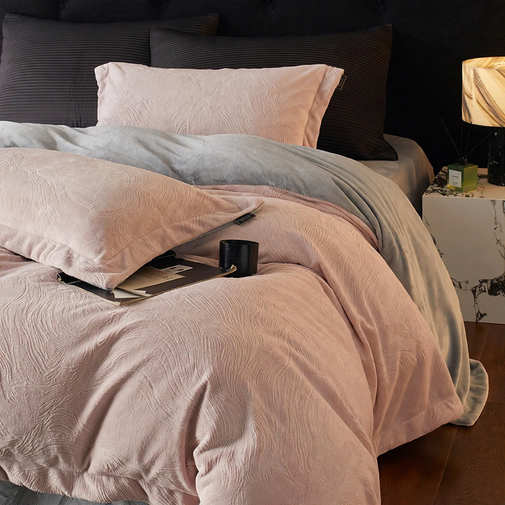 Luxury milk fleece bedding set, geometric, warm