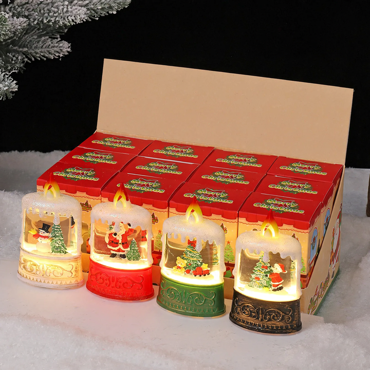 Decorative LED snow globe with Christmas designs