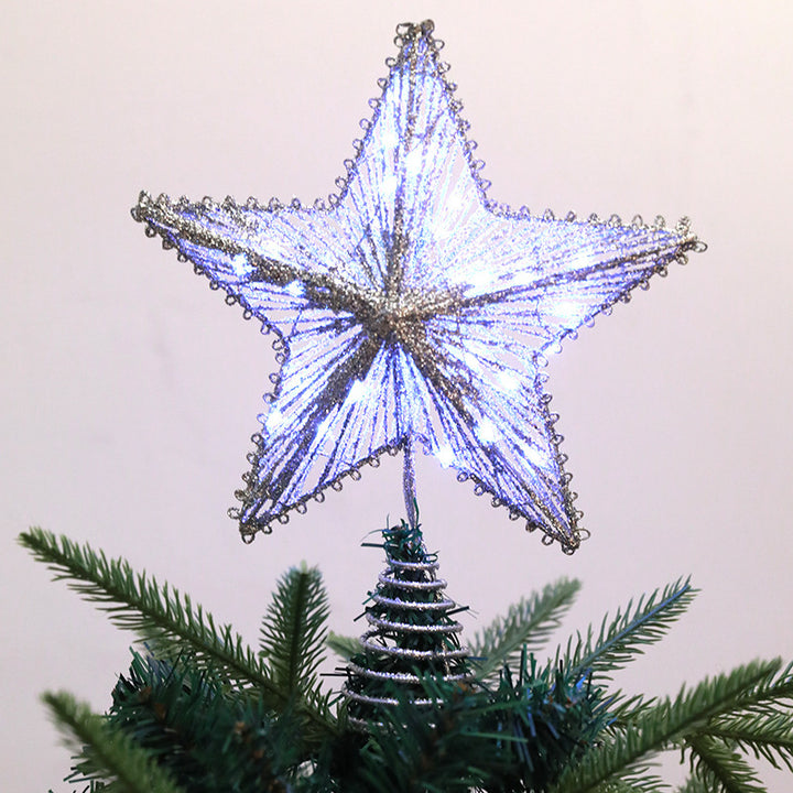 Christmas tree top star made of iron with lighting