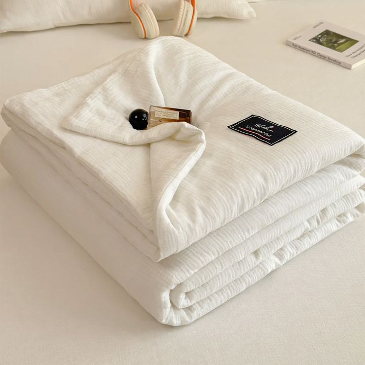 Cotton summer blanket with soy fiber, washable