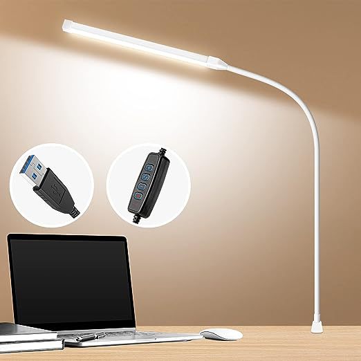 LED clamp lamp with long arm, 60 cm