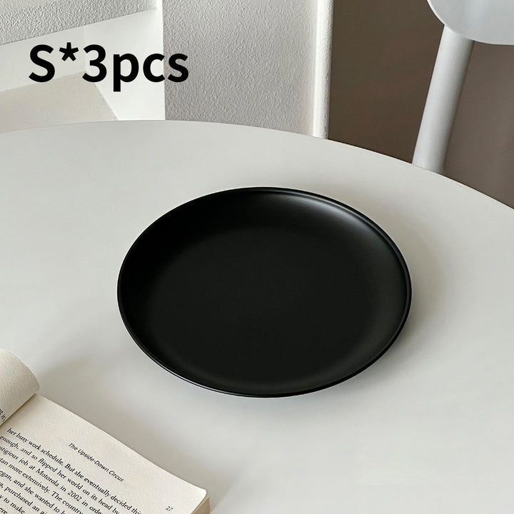 Stainless steel plate, round, 17–23 cm