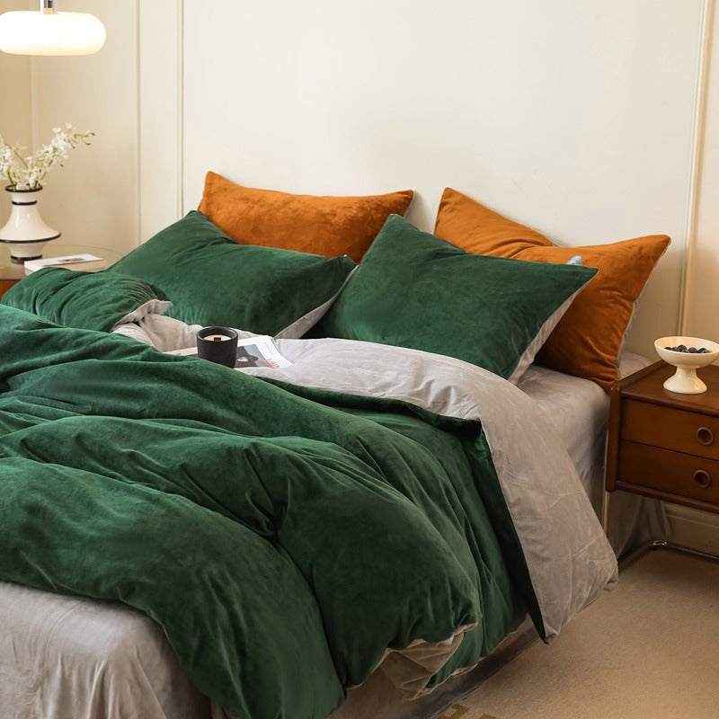 Milk fiber fleece bedding set, antistatic, winter