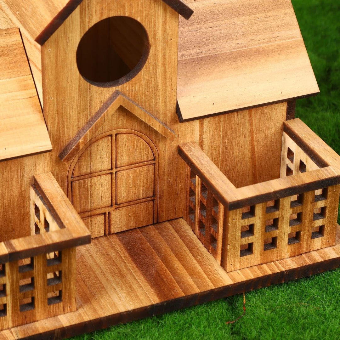 Hanging birdhouse made of pine wood