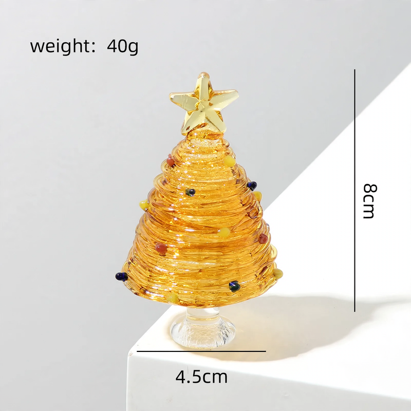 Glass Christmas tree, 8.5 cm, handcrafted decoration