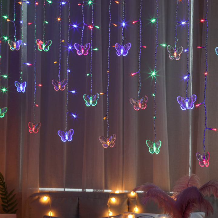 LED curtain lights with various motifs