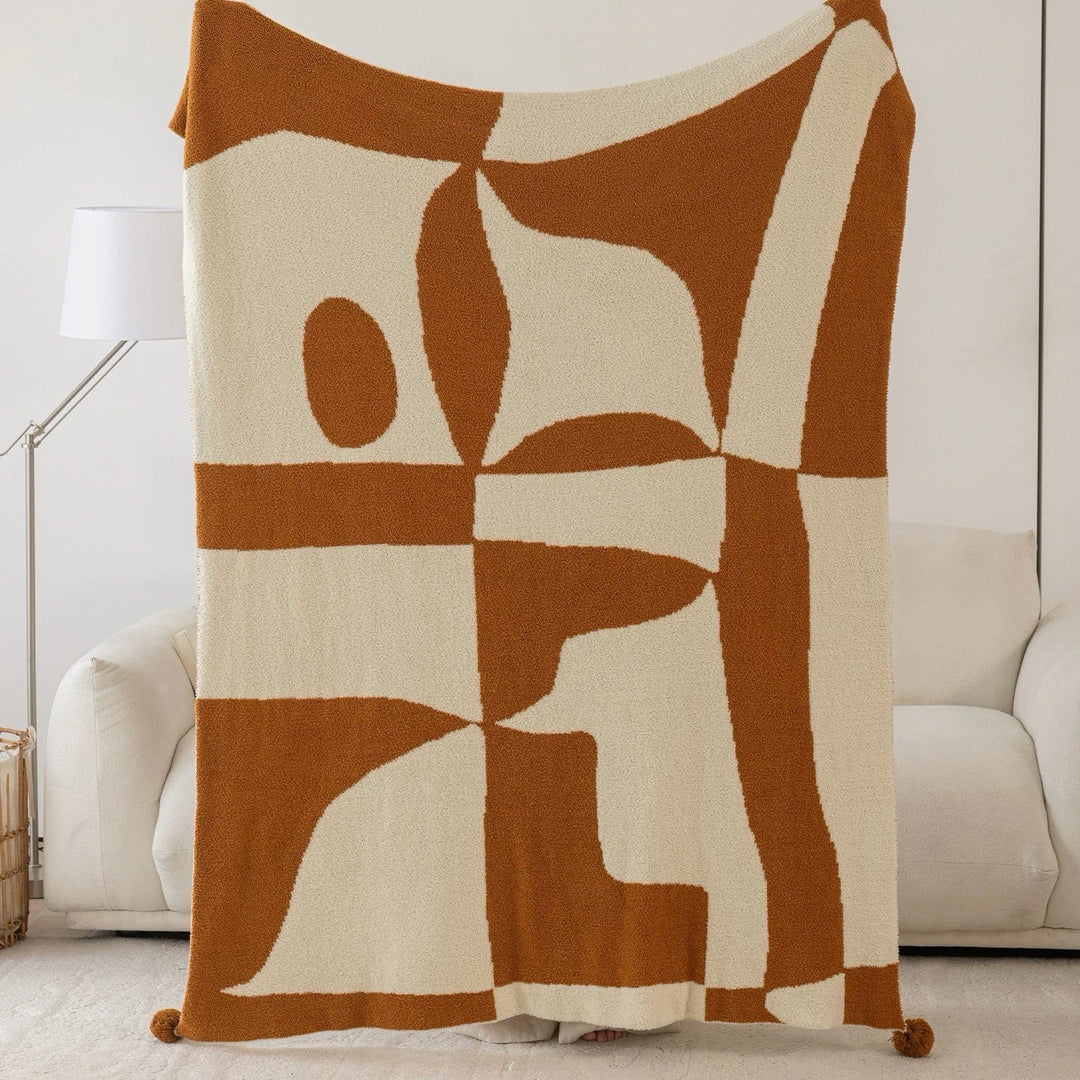 Luxurious cuddle blanket with geometric pattern, 120x170 cm