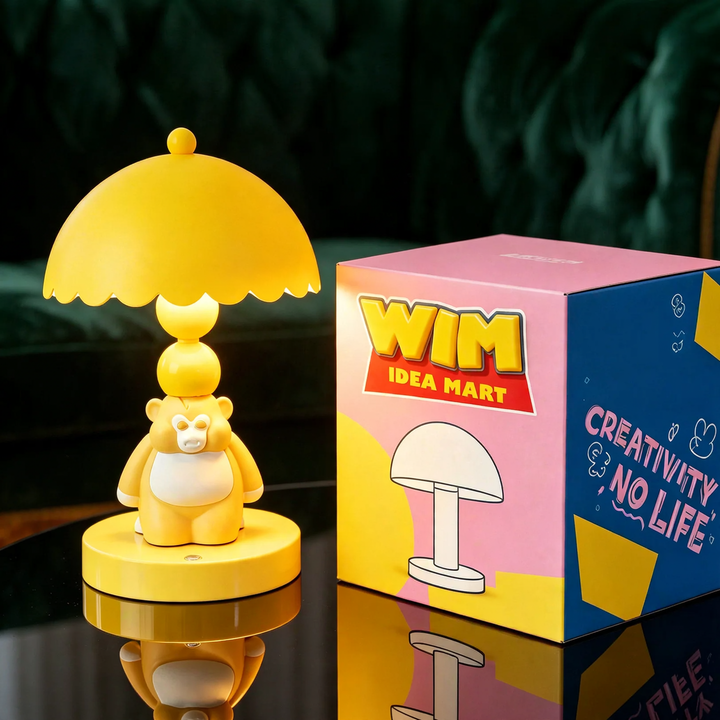 Cute table lamp, ABS, yellow, touch control