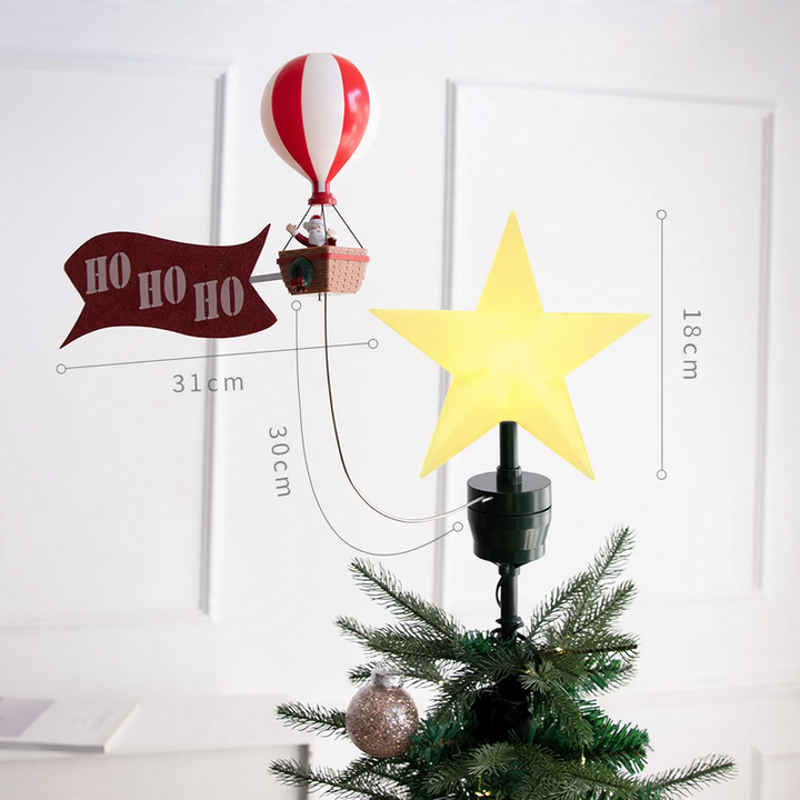 Illuminated and rotating Christmas tree star