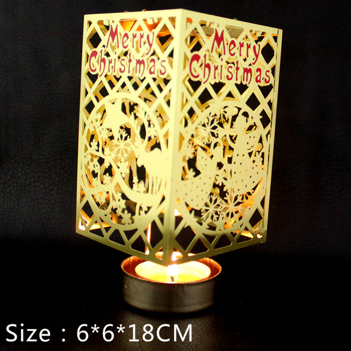 Rotating metal candle holder, gold-colored