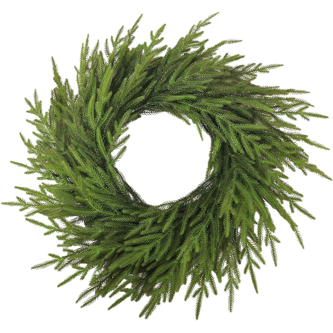Artificial Norfolk fir wreath for Christmas decoration