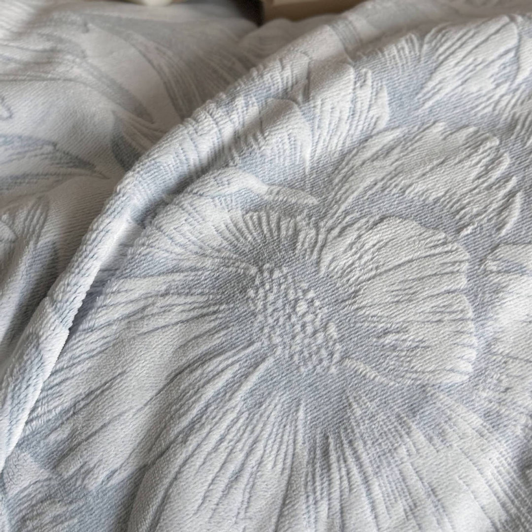 Milk fiber fleece bedding set, winter warm, floral