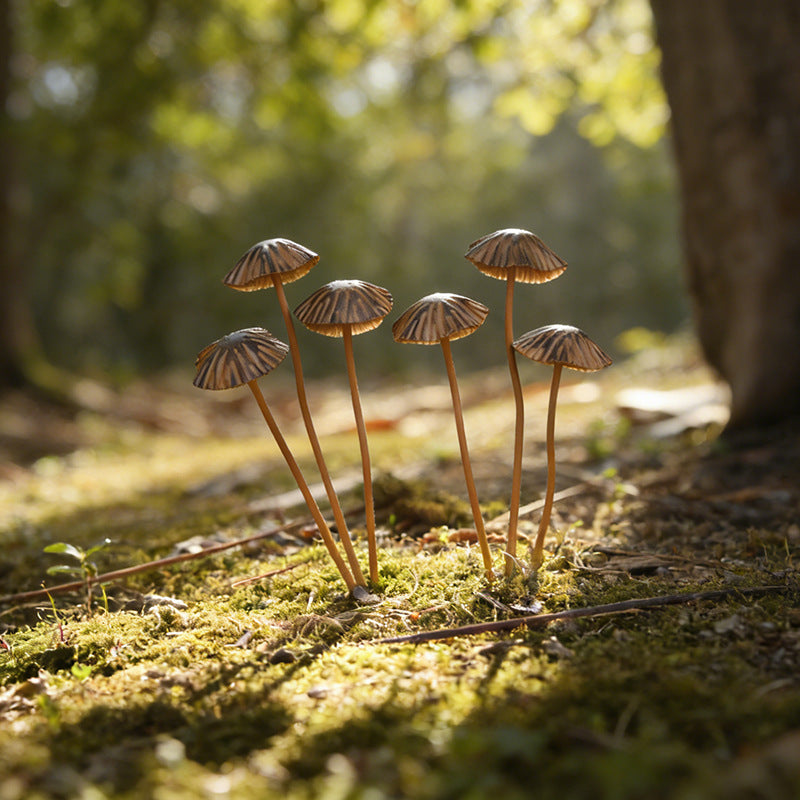 Metal mushroom flower stake for garden and home