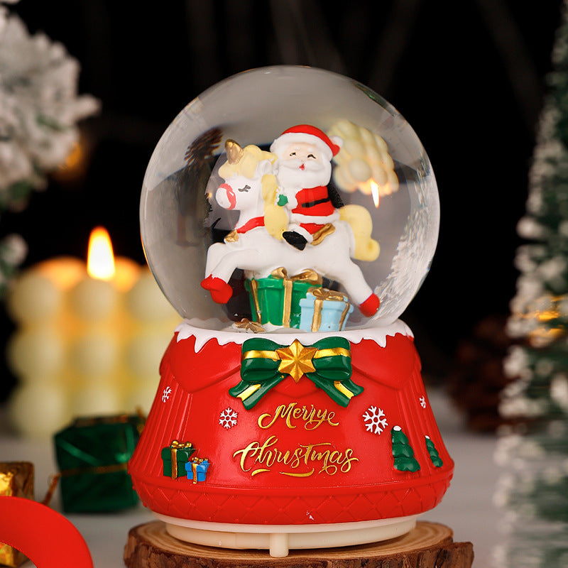Christmas snow globe with music and light