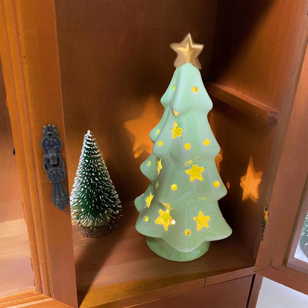 Decorative ceramic Christmas tree light