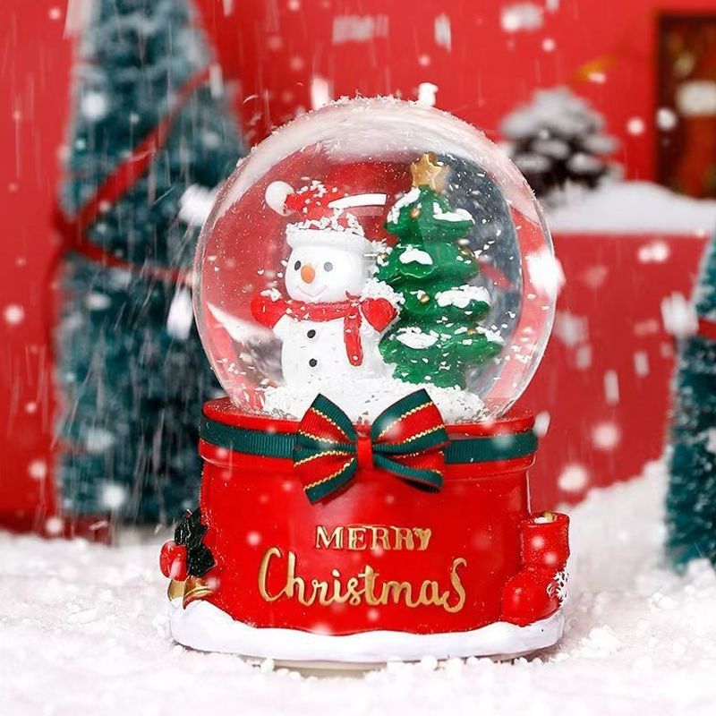Christmas snow globe with music and light