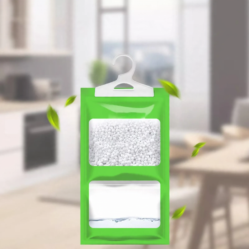 Hanging dehumidifier bag for wardrobes
