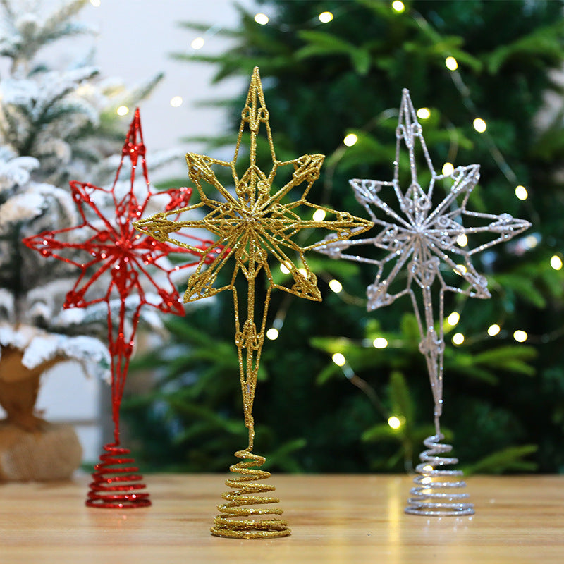 Christmas tree top star, eight-pointed, perforated