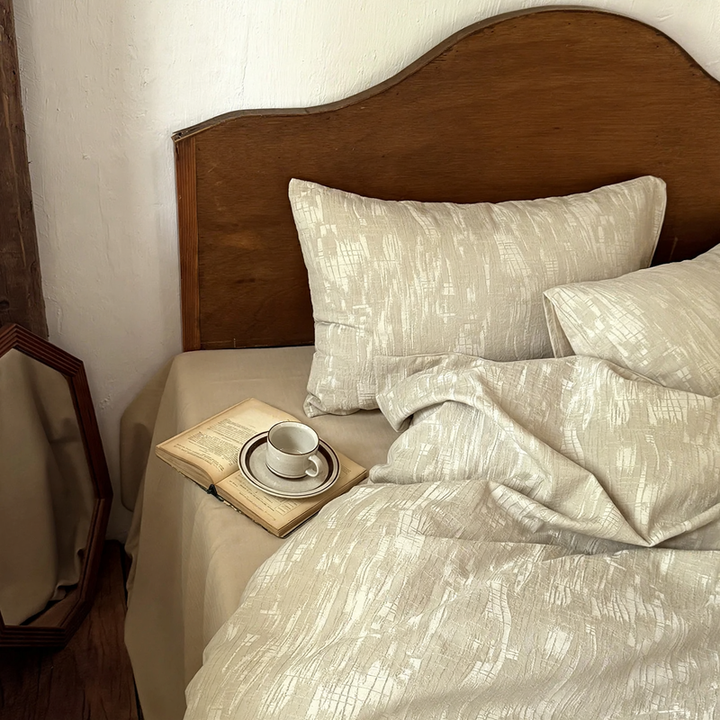 Bedding set made of long-staple cotton, checkered