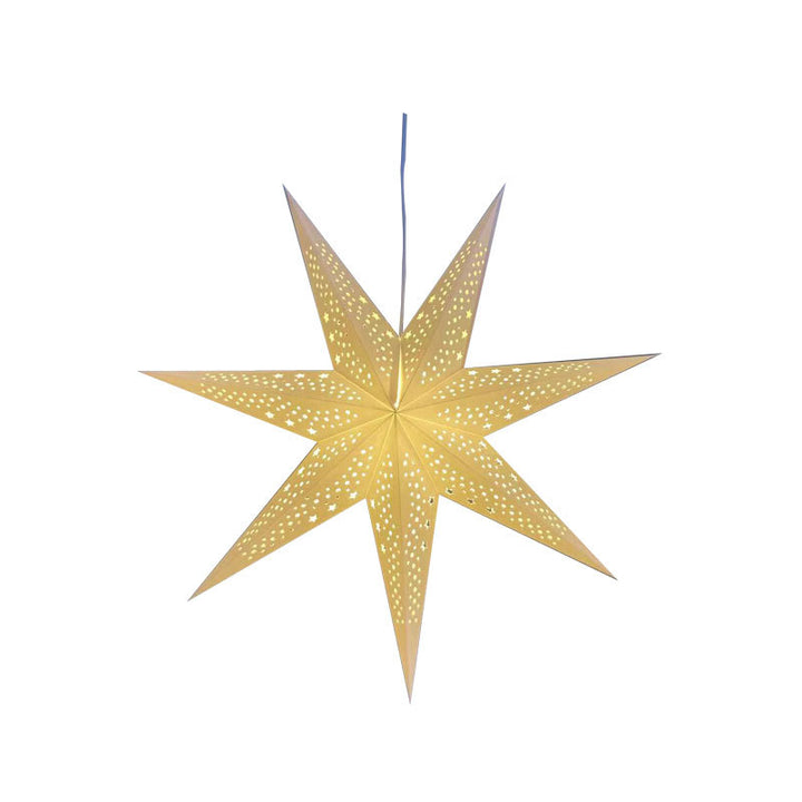 Decorative star pendant light made of parchment, iron frame