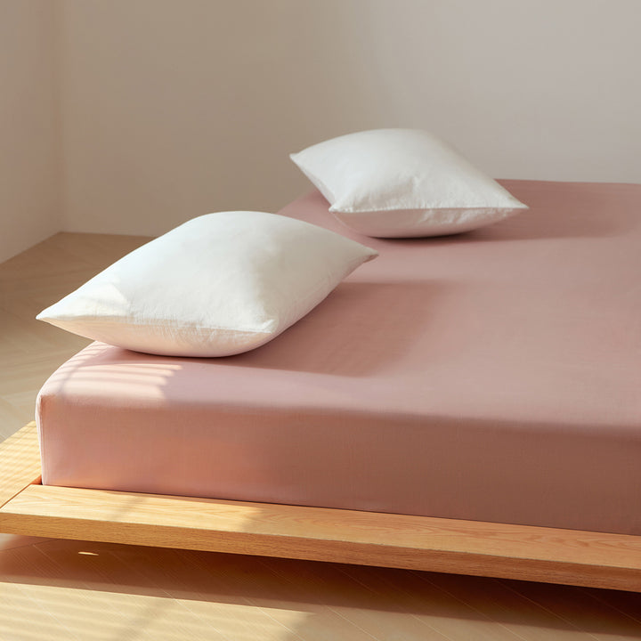 Fitted sheet made of brushed cotton, 360-degree fit