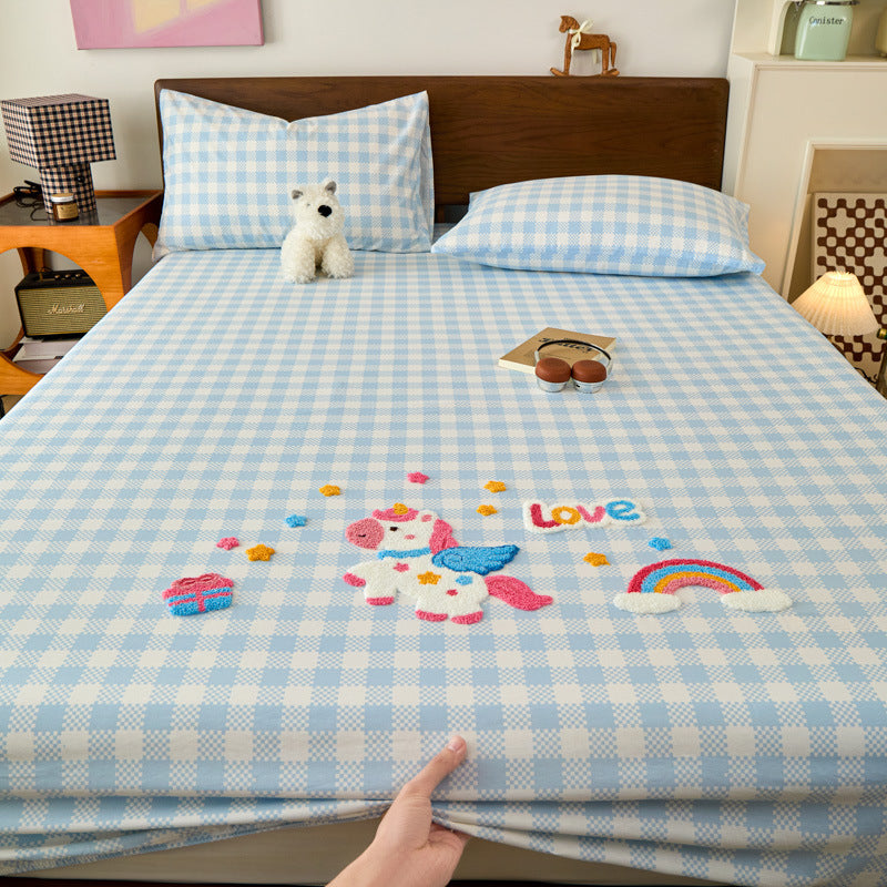 Cotton fitted sheet set with cartoon designs