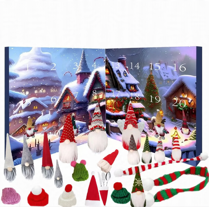 Christmas Advent Calendar with Elf Figures