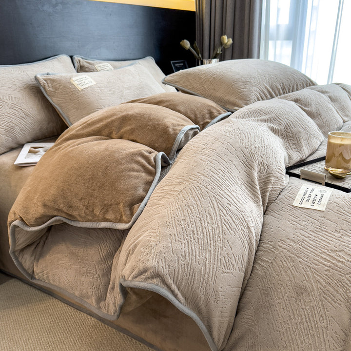 Milk fiber bedding set, 4-piece, double-sided