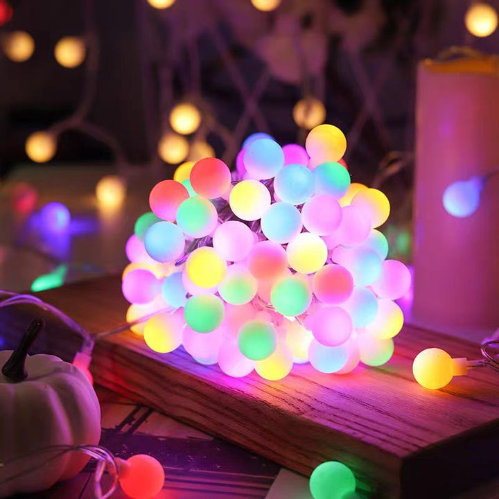 LED string lights with balls for atmospheric decoration