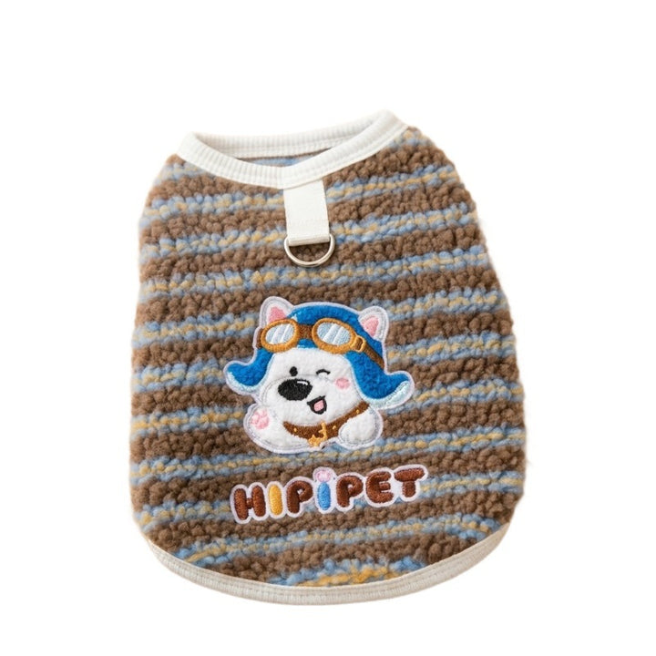 Padded fleece vest with cartoon bears