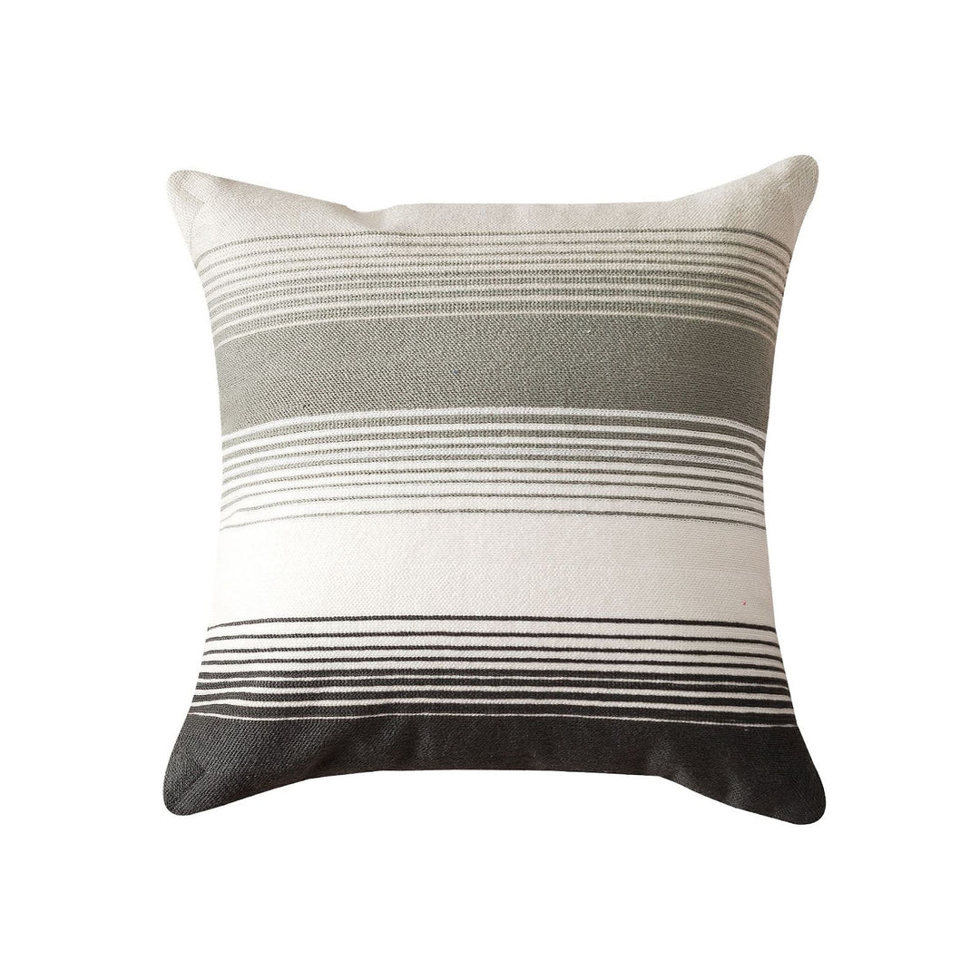 Embroidered cushion cover with stripe pattern, 45×45 cm