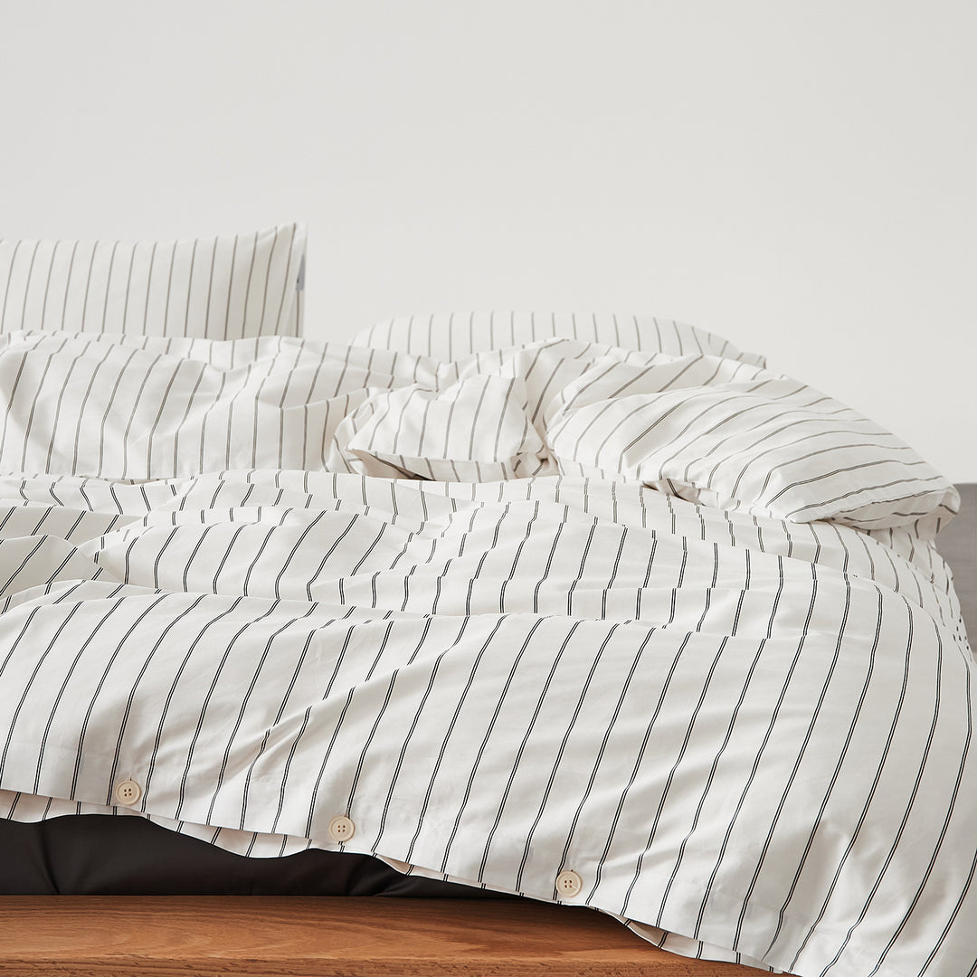 Long-staple cotton bedding, 4-piece, stripes