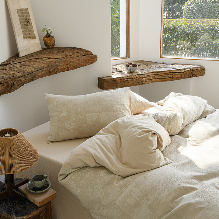 Bedding set made of long-staple cotton, checkered