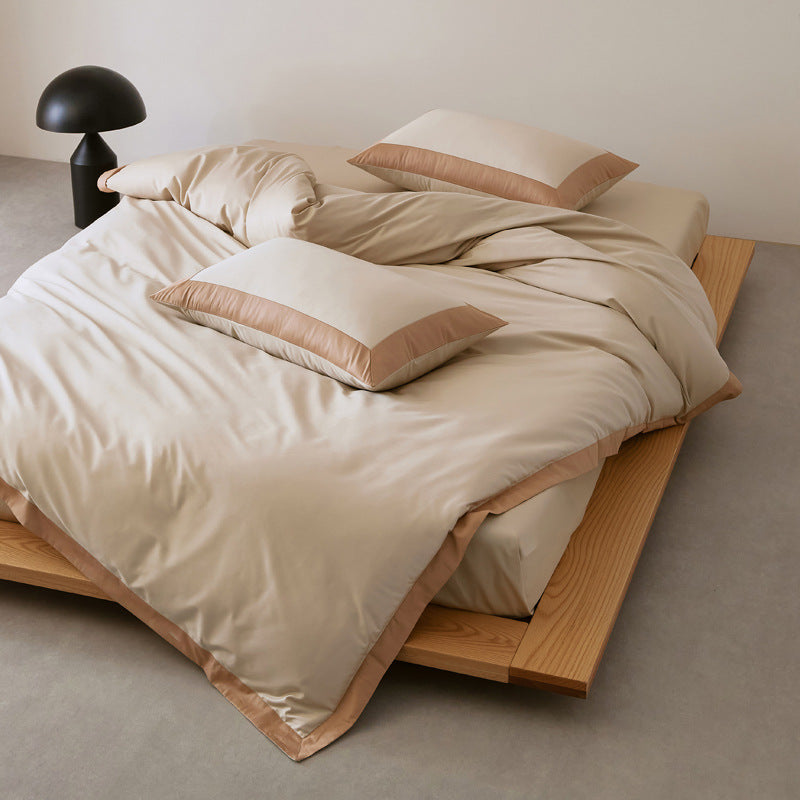 Cotton bedding set, 4-piece, long-staple, year-round