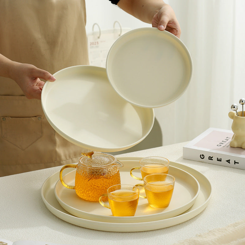 Beef Plastic Tray, Cream and Black
