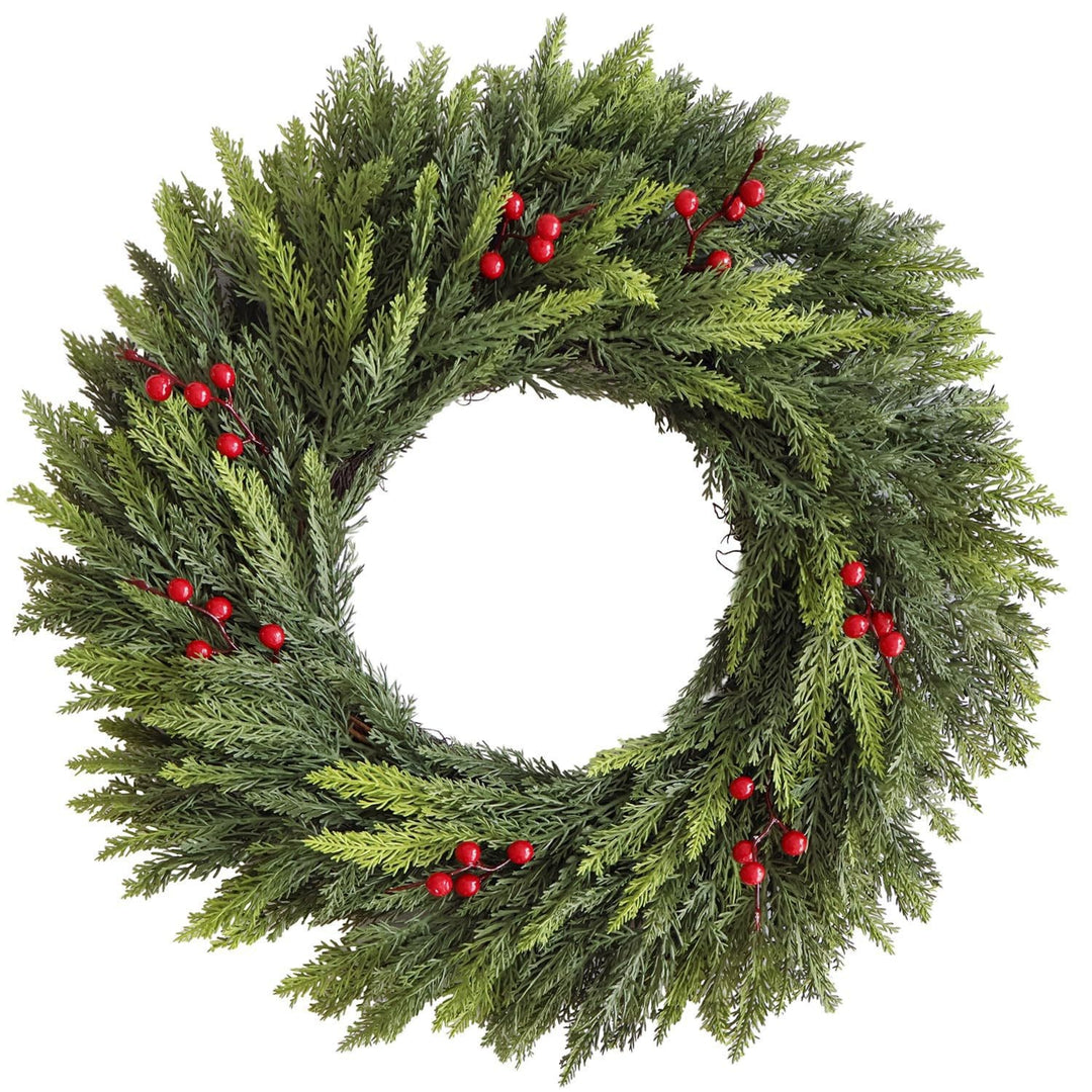 Artificial Norfolk fir wreath for wall and table