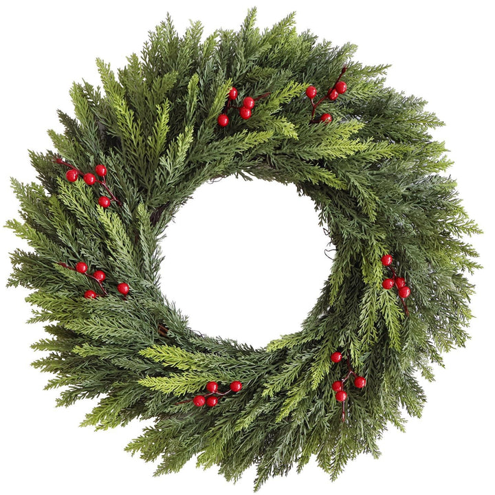 Artificial Norfolk fir wreath for wall and table