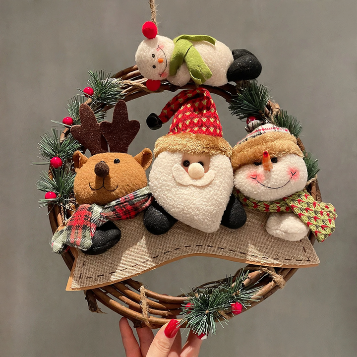 Decorative Christmas wreath with figures