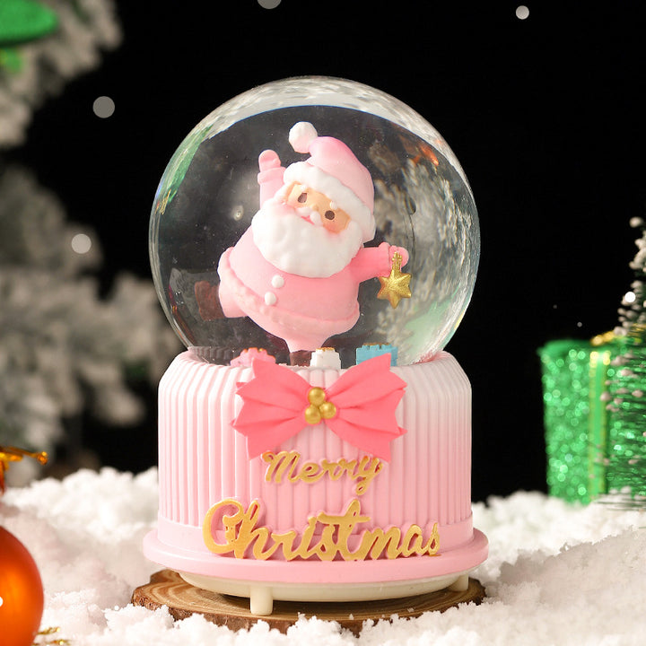 Christmas snow globe with music and light