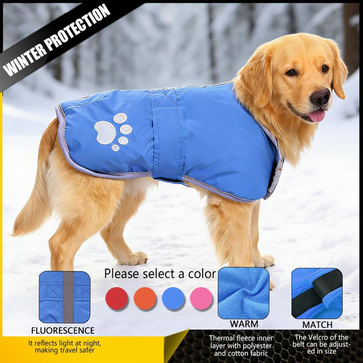 Waterproof dog coat with reflectors